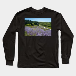 Lupine flowers on a hillside Long Sleeve T-Shirt